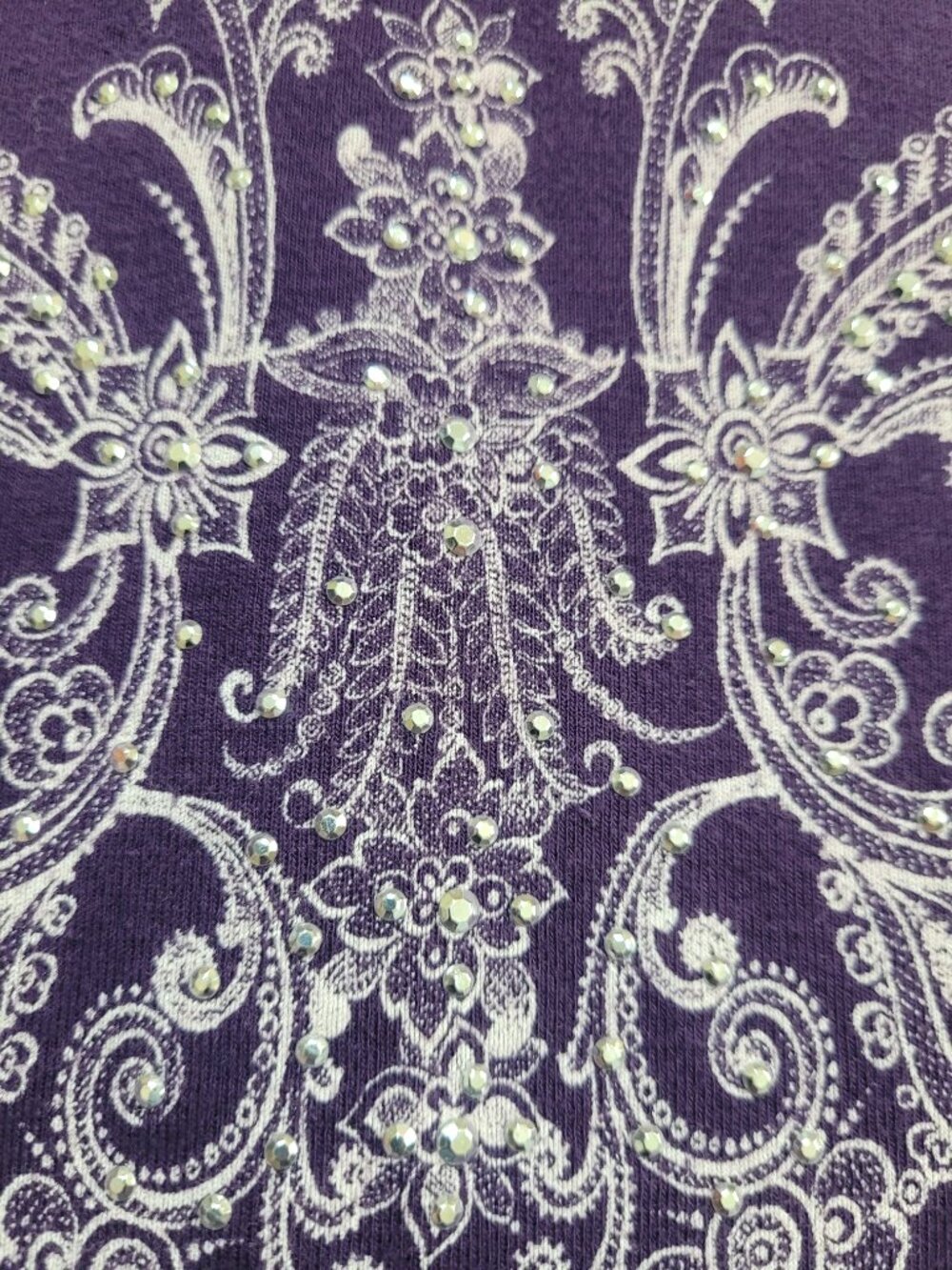 Blue Canyon Purple Butterfly Tank Top Small Vintage Y2K Embellished Paisley - Picture 2 of 7